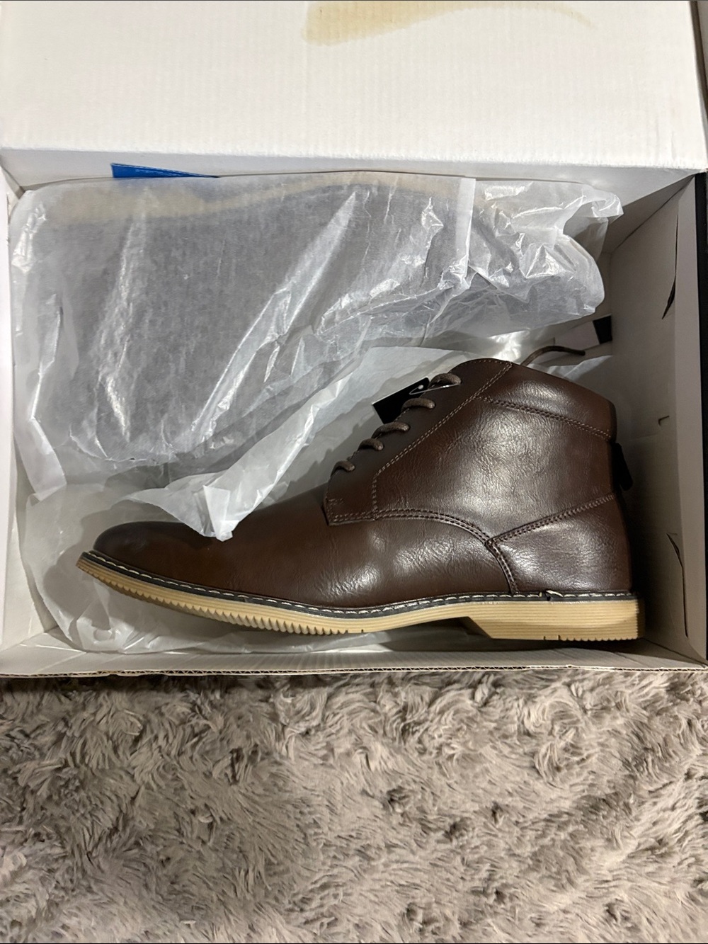 London Fog Dark Brown Leather Chukka Boots